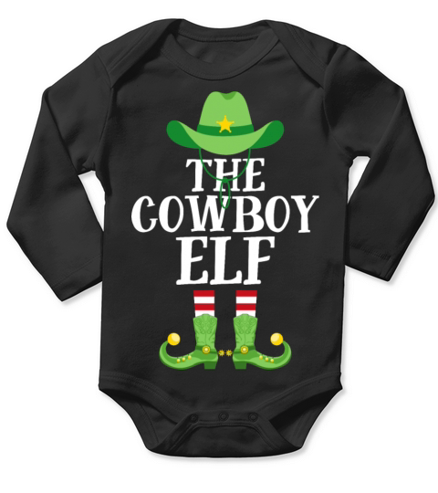 Cowboy Elf Family Matching Christmas Group Pajama Long Sleeve Baby One-Piece