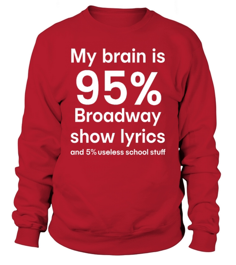My Brain Is 95 Percent Broadway Show Lyrics Sweatshirt Unisex