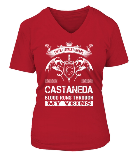 CASTANEDA Last Name, Surname Tshirt V-neck T-Shirt Woman