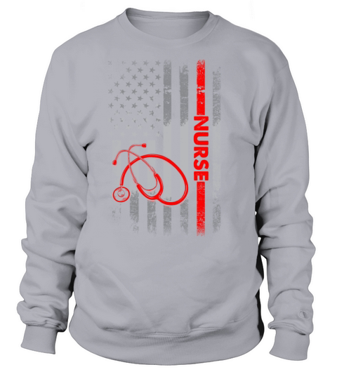 American Flag Nurse Patriotic 4th of July T Shirt Women's Sweatshirt