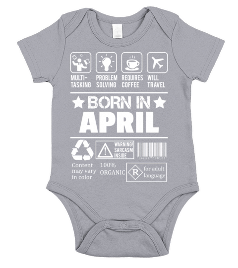 Born In April Short Sleeve Baby One-Piece