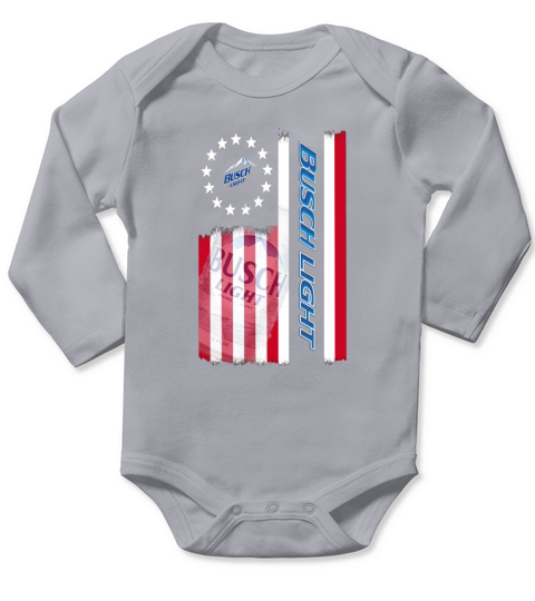 Busch Light beer American flag Long Sleeve Baby One-Piece