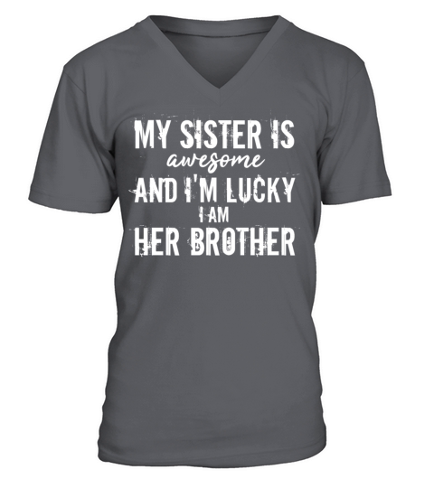 Funny crazy little big sister brother gift Men's V-Neck T-shirt