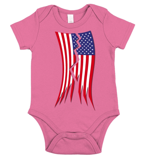 Torn USA Flag of the United States I have a dream Short Sleeve Baby One-Piece