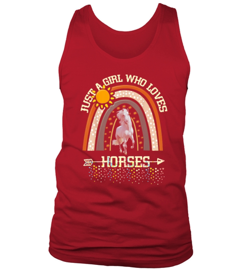 Just A Girl Loves Horses Rainbow Boho Horse Lover Men's Tank Top