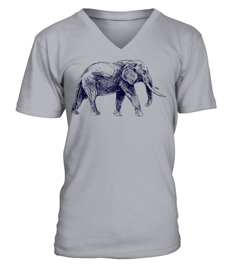 illustration of the elephant Men's V-Neck T-shirt