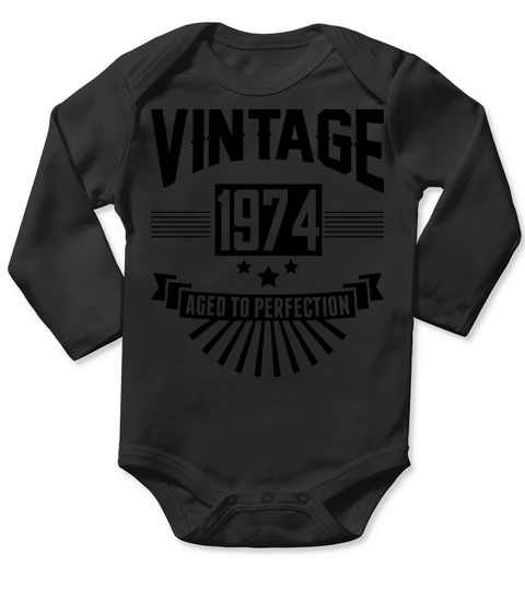 VINTAGE 1974 - Aged To Perfection Long Sleeve Baby One-Piece