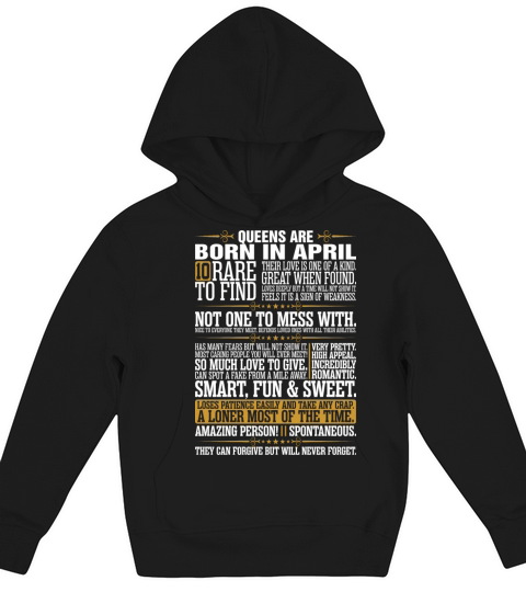 10 Rare To Find Queens Are Born In April Kids Hoodie