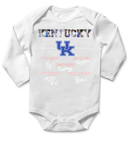 University of Kentucky signatures Tyler Herro Reid Travis Long Sleeve Baby One-Piece