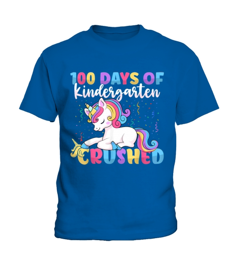 100 Days of Kindergarten Crushed Boys Cute Unicorn Kids T-Shirt