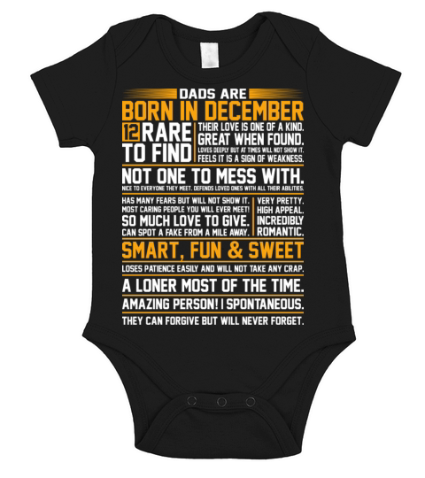 Dads Are Born In December Short Sleeve Baby One-Piece