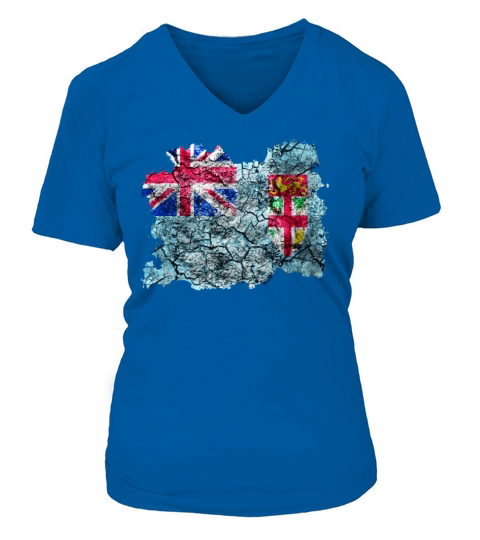 Fiji Vintage Flag Women's V-Neck T-shirt