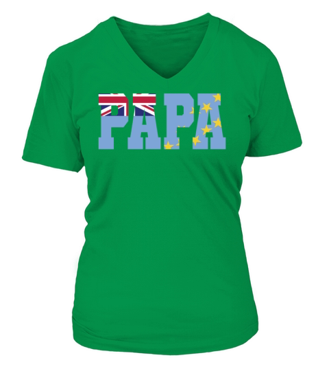 Tuvalu Flag Papa Women's V-Neck T-shirt