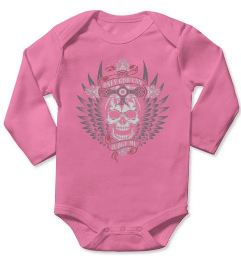 Skull Only God Can Judge Me Long Sleeve Baby One-Piece