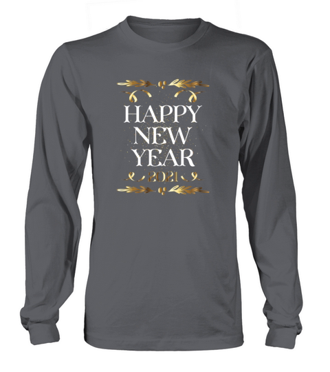 Golden Stylish Happy New Year 2021design Idea Women's Long Sleeve