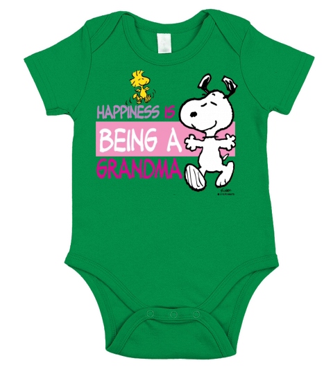 Peanut Snoopy Happiness Is Being A Grandma Gift Te Short Sleeve Baby One-Piece