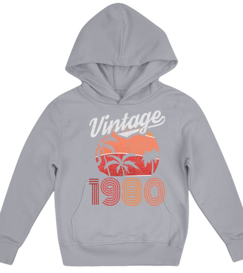 1980 Vintage born in Retro age Birthday gift idea Kids Hoodie