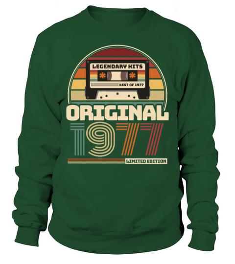 Beautiful Retro Vintage tape birthday 1977 Men's Sweatshirt