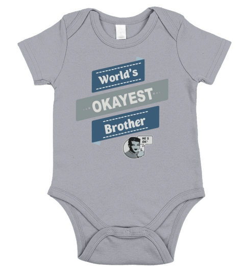 World s Okayest Brother T-Shirt Short Sleeve Baby One-Piece