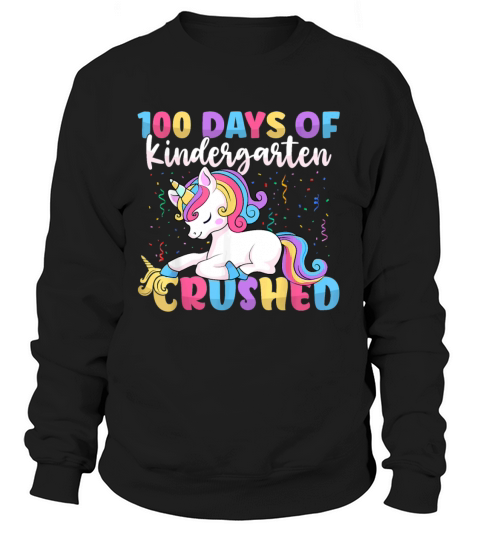 100 Days of Kindergarten Crushed Boys Cute Unicorn Women's Sweatshirt
