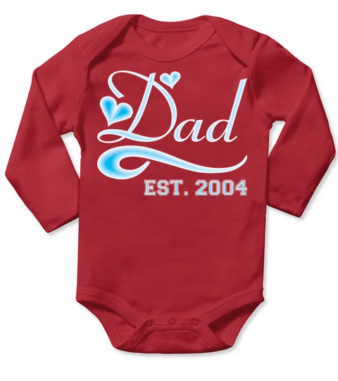 Dad Established 2004 Happy Fathers Day Long Sleeve Baby One-Piece