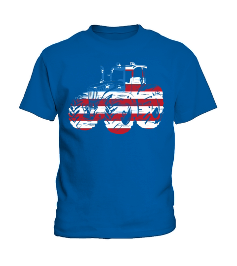 USA American Tractor Farming Farmer 4th of July Kids T-Shirt