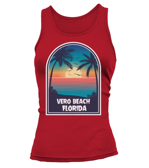 Vintage Vero Beach Florida Retro 80s Summer Travel Women's Tank Top