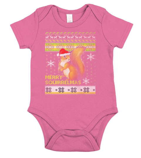 Squirrel Merry Squirrelmas christmas ugly - Ladies V-Neck Short Sleeve Baby One-Piece