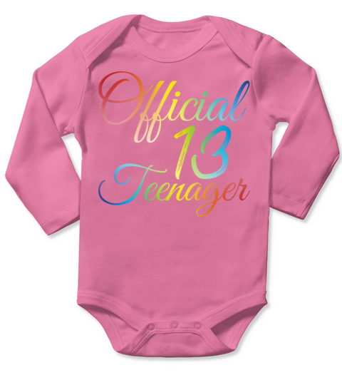 13th Birthday Colorful Official Teenager 2008 Long Sleeve Baby One-Piece