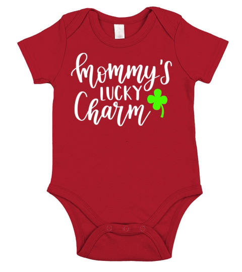 Family Mama Mom Mother Lucky Charm Kids Children Short Sleeve Baby One-Piece