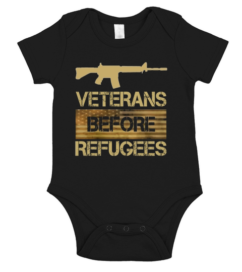 Veterans Before Refugees Short Sleeve Baby One-Piece
