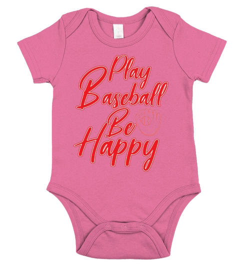 Play Baseball Be happy Short Sleeve Baby One-Piece