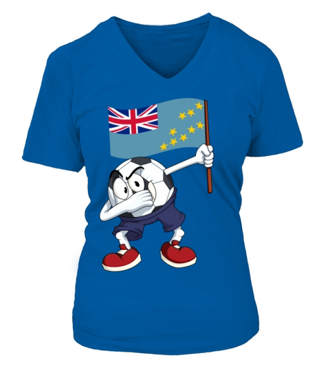 Tuvalu Dabbing Soccer Ball Women's V-Neck T-shirt