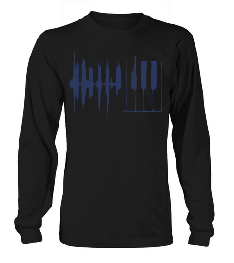Piano Keys Sound Wave Keyboard Men's Long Sleeve