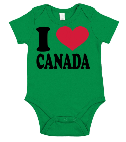I Love Canada Short Sleeve Baby One-Piece