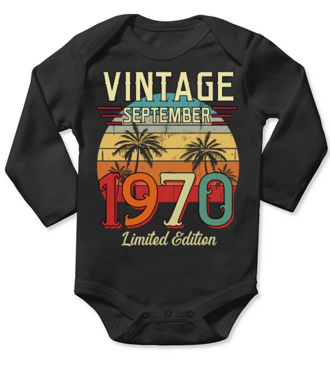 Vintage September 1970 Limited Edition Long Sleeve Baby One-Piece