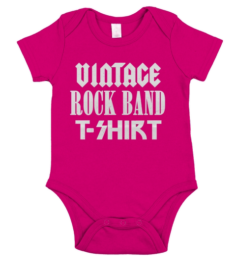 Vintage Rock Band T-shirt Short Sleeve Baby One-Piece