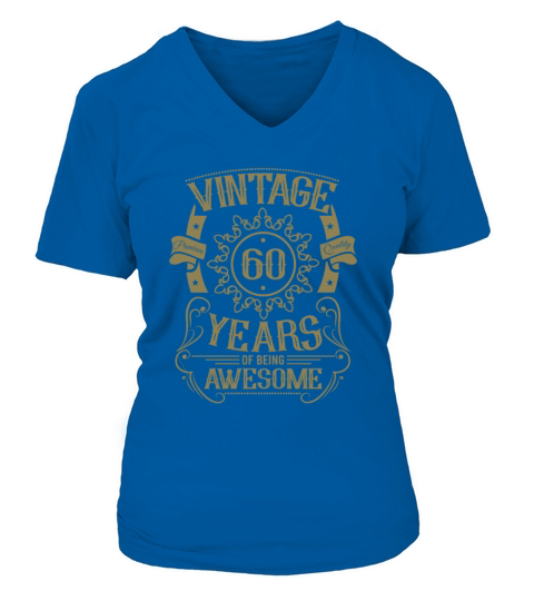 60th birthday gift ideas vintage husband wife V-neck T-Shirt Woman
