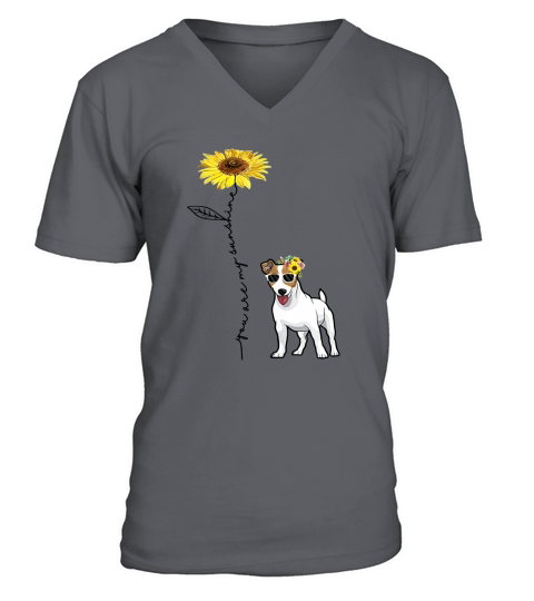You Are My Sunshine Jack Russell Terrier   Sunflower V-Neck T-shirt