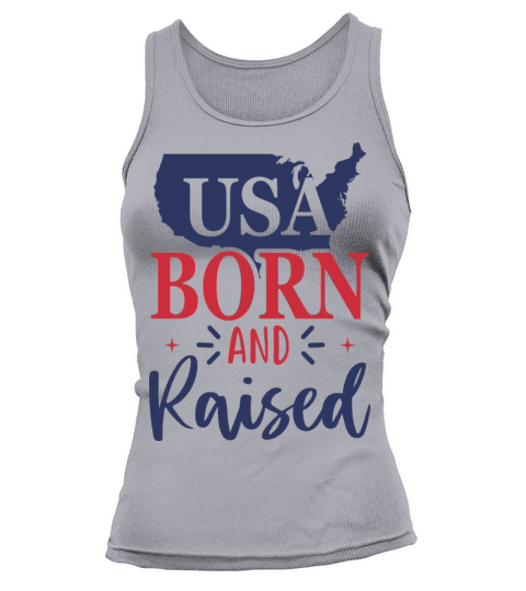 USA Born and Raised July Fourth American Map Women's Tank Top