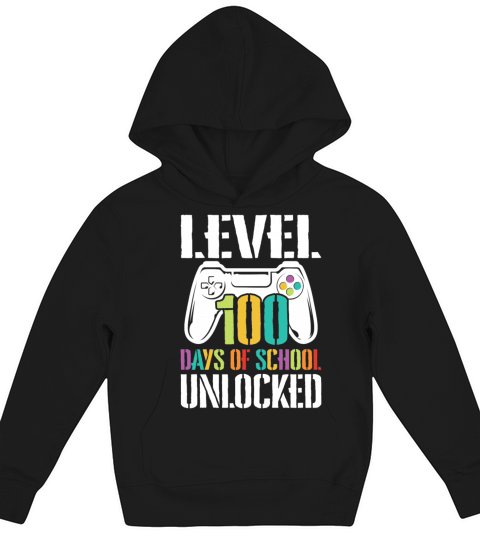 Level 100 Days of School Unlocked Kids Hoodie