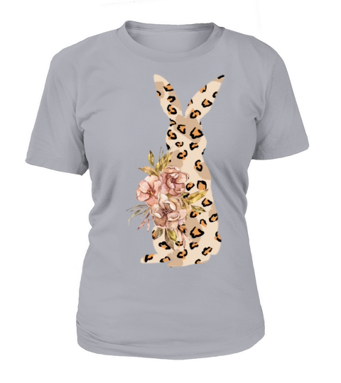 Nice bunny in leopard print with flowers Women's T-Shirt