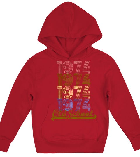 Old School 1974 Vintage Retro Shirt Kids Hoodie