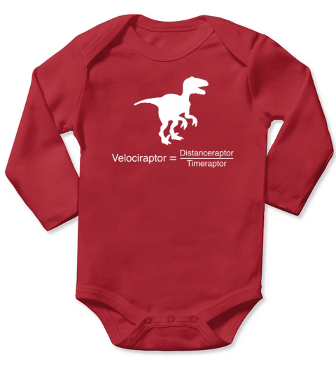 velociraptor funny science Long Sleeve Baby One-Piece