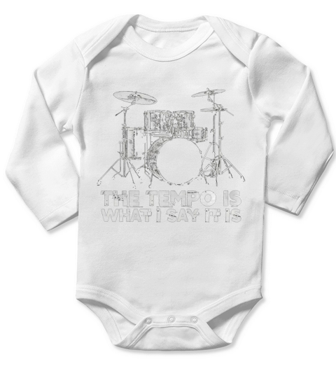 Funny Drum Lead Humor Drummer Tempo Long Sleeve Baby One-Piece