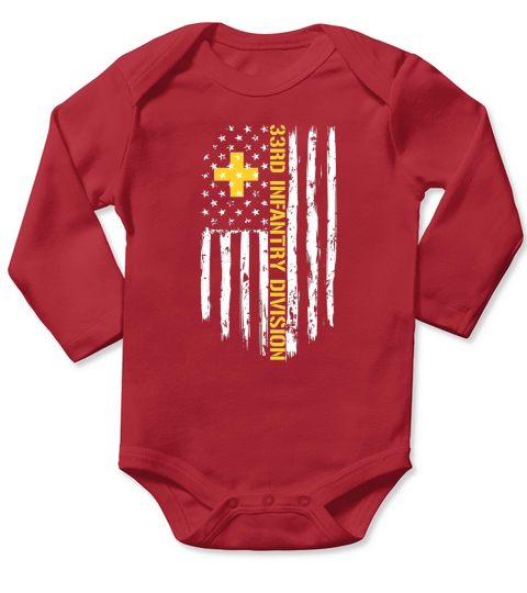 33rd Infantry Division American Flag Long Sleeve Baby One-Piece