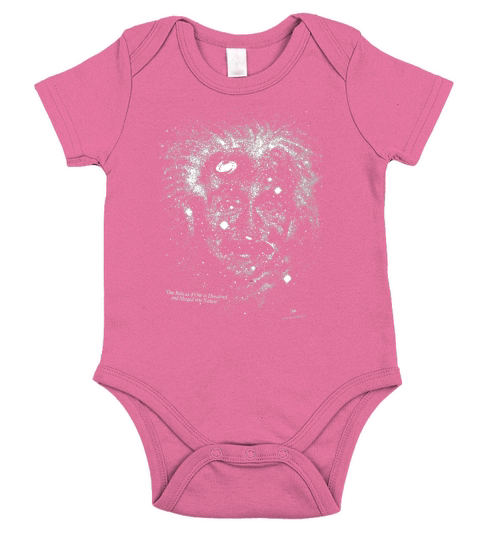 Albert Einstein GLOW in THE DARK Outer Space Galaxy Science 1993 shirt Short Sleeve Baby One-Piece