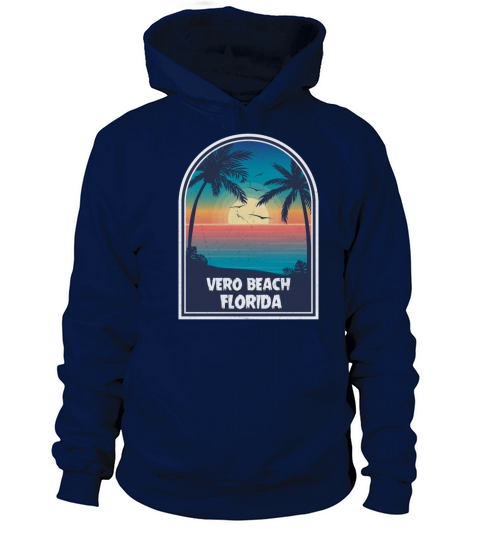 Vintage Vero Beach Florida Retro 80s Summer Travel Women's Hoodie