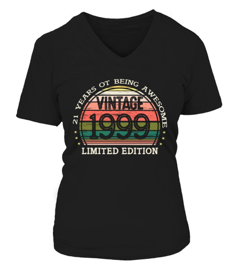 Vintage 22th birthday Shirt Born In 1999 Gift Tee Women's V-Neck T-shirt