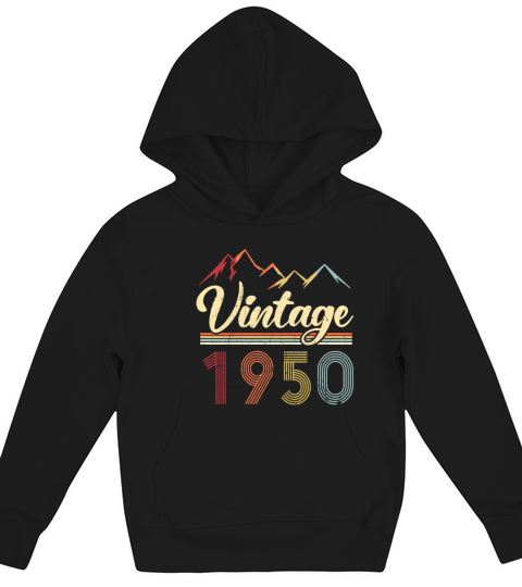 Vintage 1950 71th Birthday Retro 71 Years Old Kids Hoodie